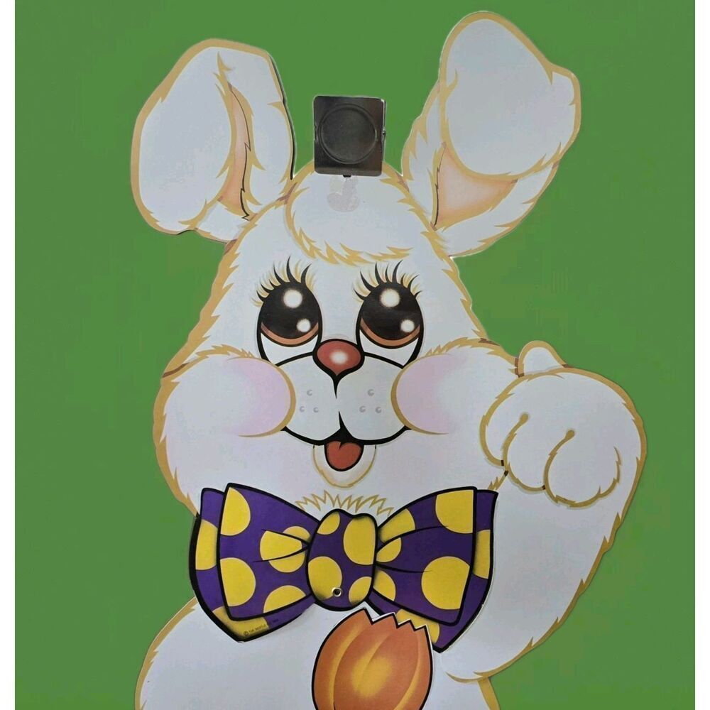 Vintage Beistle 1983 Easter Jointed Harvey Bunny Rabbit 30" Cardboard Decoration